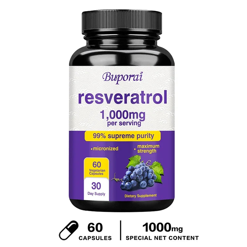 Resveratrol Supplement – Anti-Aging, Heart & Joint Support Capsules
