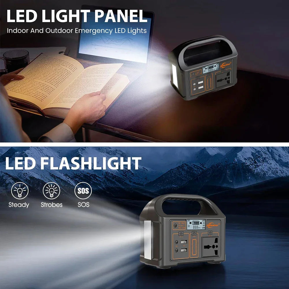 100W Portable Power Station 220V/110V Solar Generator Outdoor Emergency Mobile Power Bank 24000mAh LiFePO4 For Camping Power LED - Evallys.com