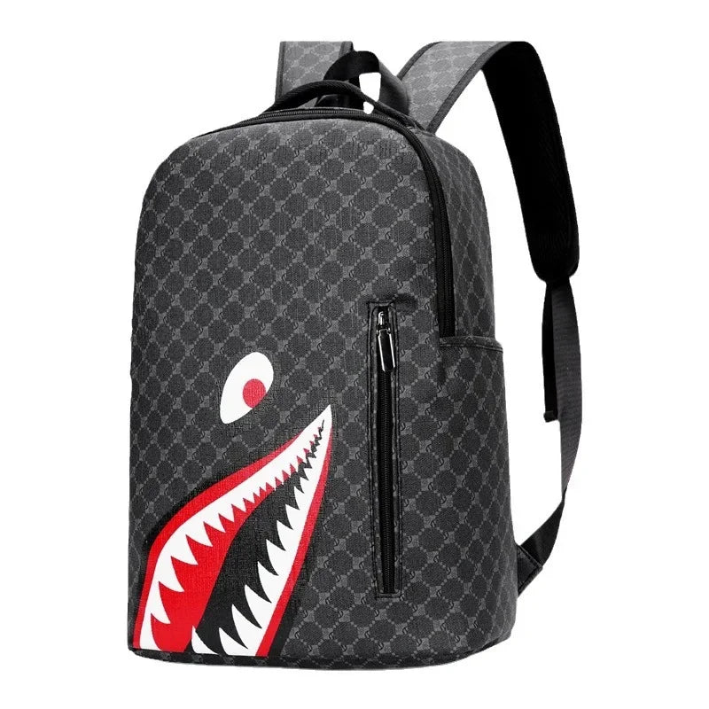 Shark Mouth Plaid Backpack – Large Laptop Bag for School & College - Evallys.com