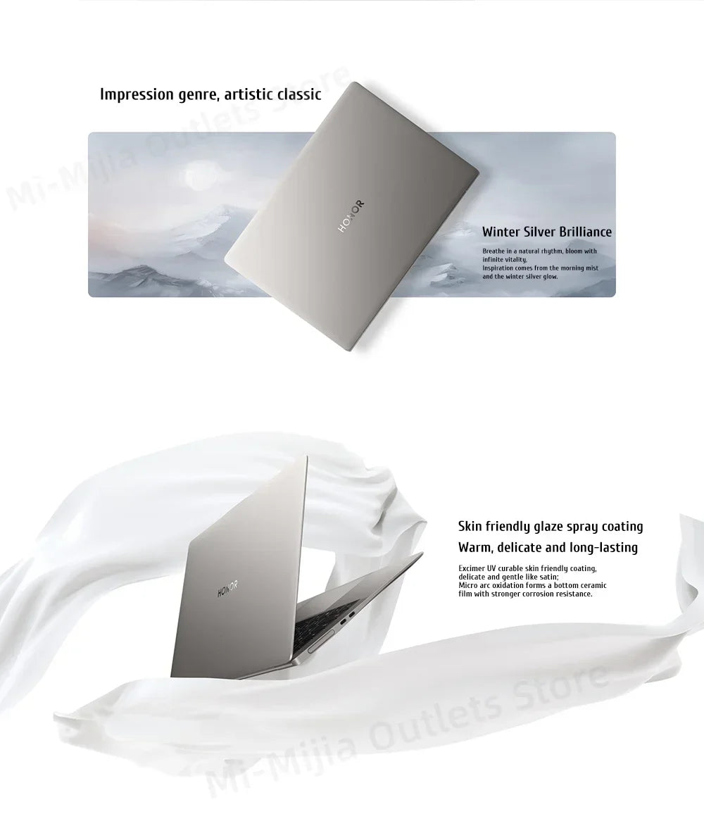 Honor MagicBook Art 14 Snapdragon Edition 1kg Ultra Thin Laptop X Elite 32G 1T 3.1K Eye Screen Notebook - Evallys.com