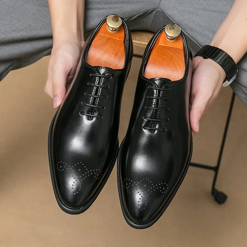 Luxury Men’s Leather Oxford Shoes – Formal Wedding & Office Footwear - Evallys.com