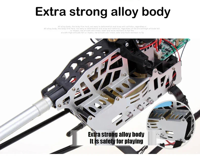 Rc Helicopter With Remote Control Extra Durable Big Plane Toy For Kids Drone Model Outdoor 3.5CH 80cm Aircraft Large Helicoptero - Evallys.com