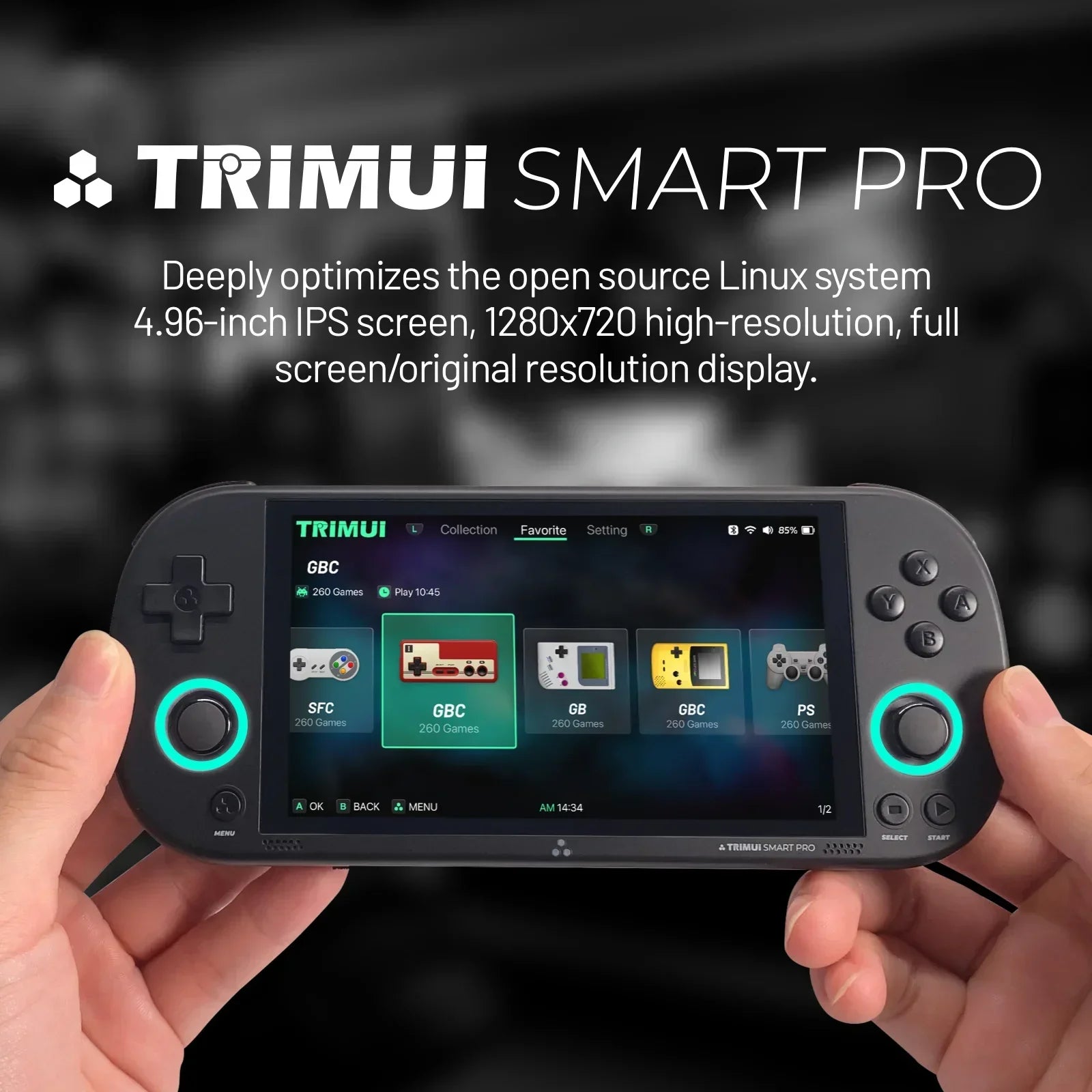 Trimui Smart Pro Handheld Game Console 4.96''IPS Screen Linux System Joystick RGB Lighting Smartpro Retro Video Game Player Gift - Evallys.com