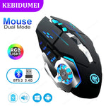 2.4G Wireless Mouse Bluetooth Mouse RGB Backlit Gaming Mouse Rechargeable Mice Silent Mouse 3600 DPI Mouse for Macbook Laptop - Evallys.com