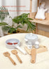 Children's simulation kitchen toys, early education educational toys, wooden simulation pots and pans, food, role-play chef