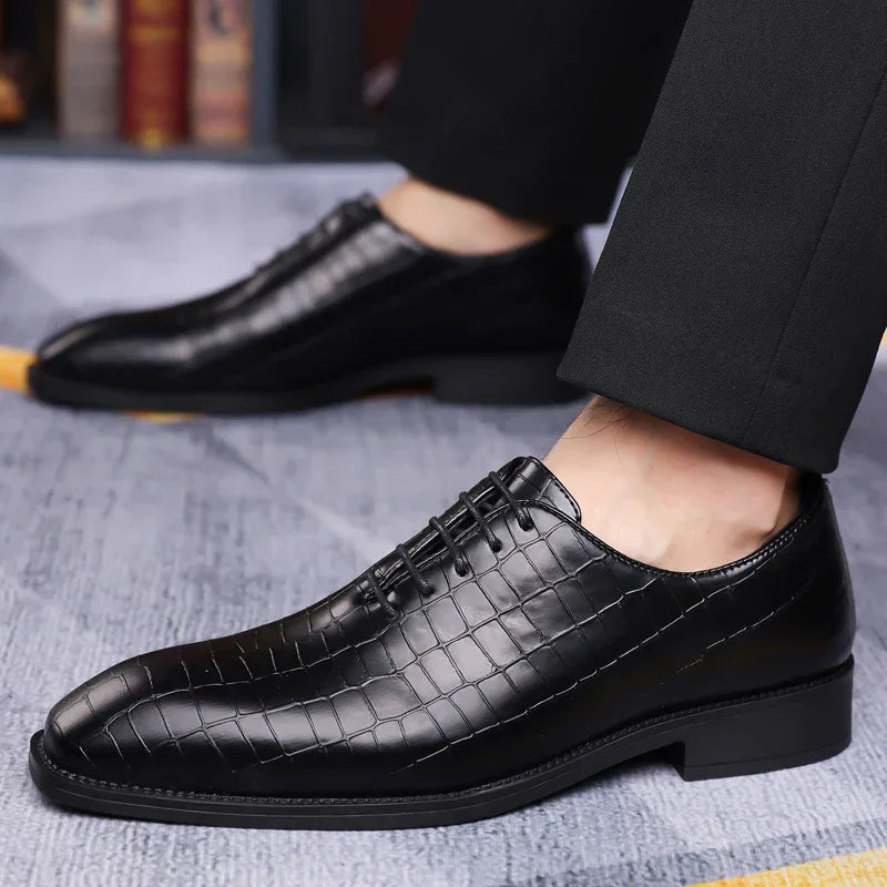 Luxury Men’s Leather Brogue Oxford Shoes – Formal Dress & Office - Evallys.com