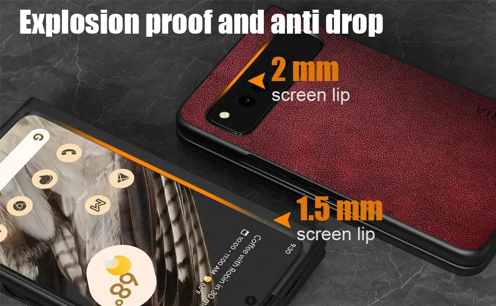 PU Leather Case for Google Pixel Fold 5G simply Business style Hard PC with PU 2in1 material - Evallys.com