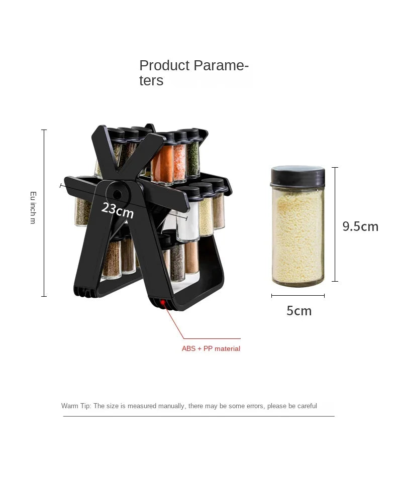 Rotating Spice Rack Organizer Spinning Spice Organizer With 18 Jars Revolving Spice Rack Shelf For Kitchen Counter Organization