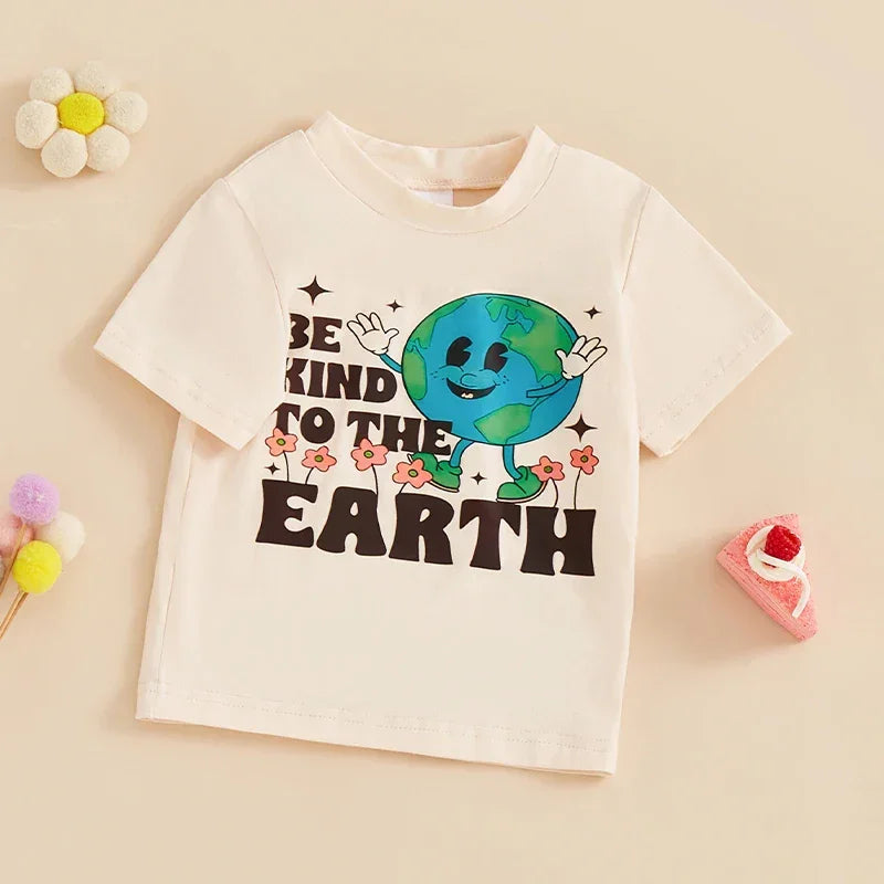 Kids Summer T-Shirts with Fun Animal Print and Short Sleeves Crew Neck Toddler Tops for Boys and Girls - Evallys.com