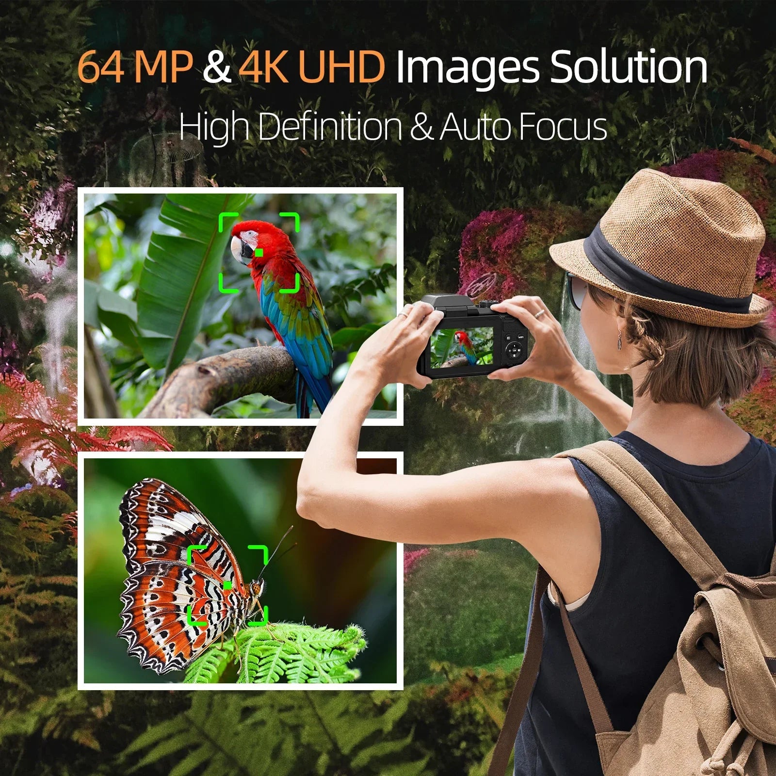 NBD Digital Camera 4K 64MP 16X flip camera suitable, suitable for photography beginners easy to learn and operate camera - Evallys.com