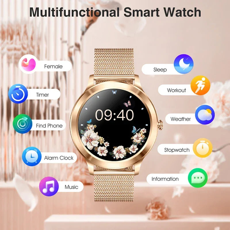 Smart Watch For women - Advanced Fitness Tracker with Wireless Call, Music Time Display, Step Counting, Calories Burned - Evallys.com