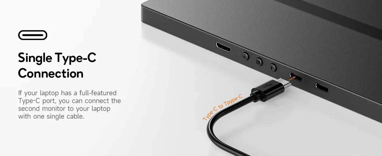 Dopesplay 14.1inch Portable Monitors 1200P FHD IPS Single Dual Second Screen Extender Display For Phone PC Mac 13.3-17
