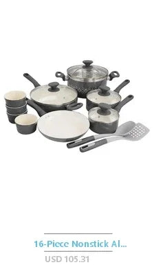 Rametto Professional Grade 8-Piece Cookware Set Anodized Aluminum Enamel Cast Iron Stainless Steel Oven Safe Dishwasher Safe - Evallys.com