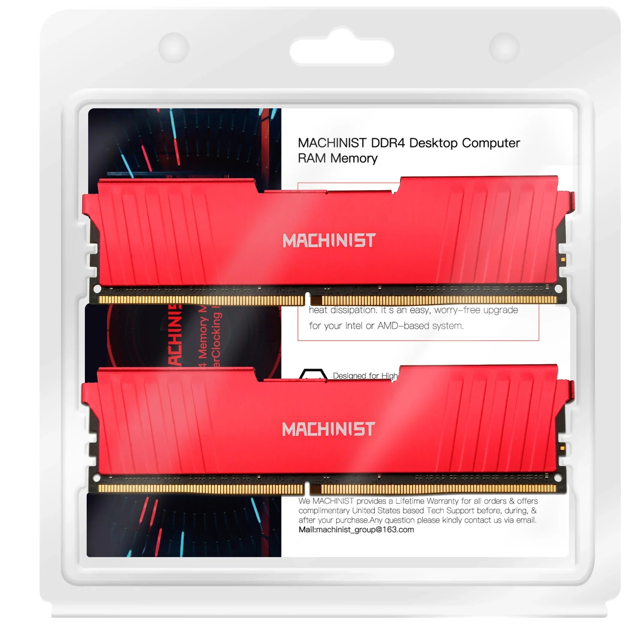 MACHINIST DDR4 RAM 8GB 16GB 2133HMz 2666HMz 3200mhz Desktop Memory with Heat Sink DDR4 RAM PC DIMM for all motherboards - Evallys.com