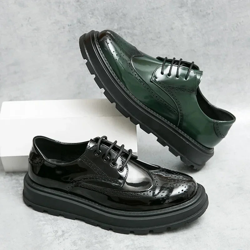 Green Patent Leather Oxford Shoes – Men’s Formal Business Dress Shoes - Evallys.com