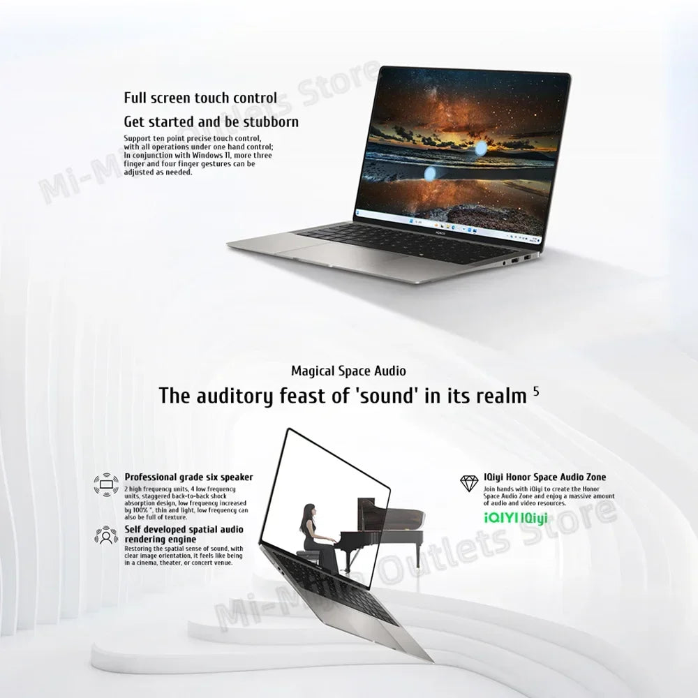 Honor MagicBook Art 14 Snapdragon Edition 1kg Ultra Thin Laptop X Elite 32G 1T 3.1K Eye Screen Notebook - Evallys.com