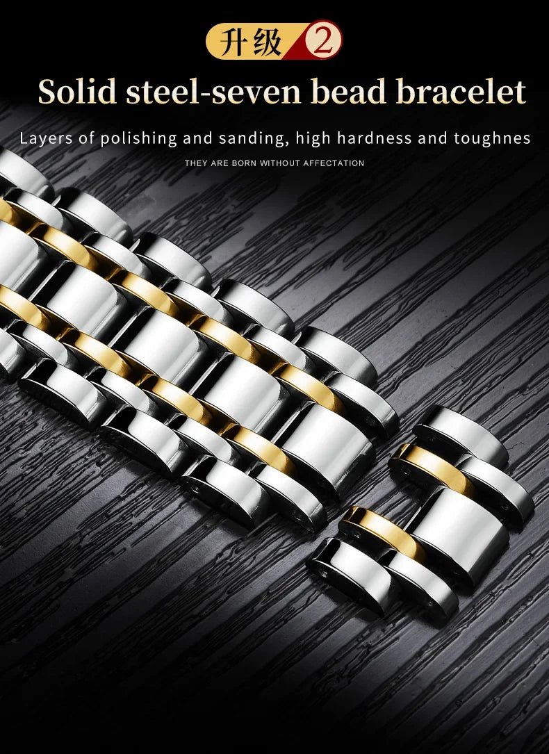 OLEVS Men's Watches Automatic Mechanical Business Wristwatch Waterproof Stainless Steel Strap Watch for Man Skeleton Calendar - Evallys.com