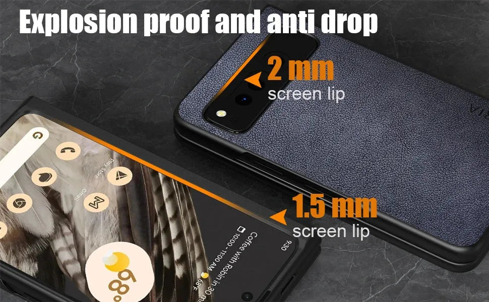 PU Leather Case for Google Pixel Fold 5G simply Business style Hard PC with PU 2in1 material - Evallys.com