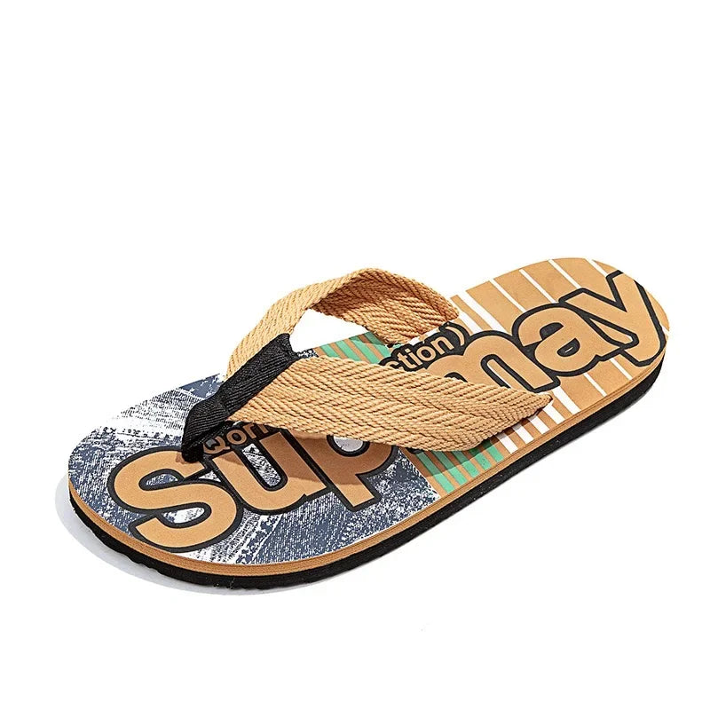 Men’s Summer Sliders Flip Flops – Anti-Skid Outdoor Casual Beach Sandals - Evallys.com