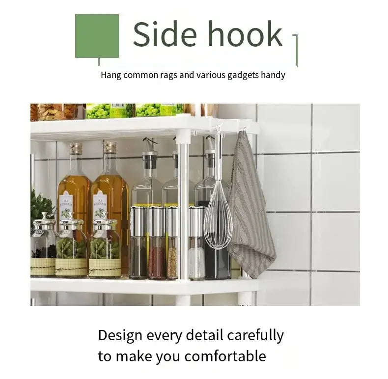 Four-Layer Multi-Functional Storage Rack Bathroom Living Room Organizing Rack Kitchen Bedroom Shelf Plastic Floor-Standing Storage Rack Bathroom Storage Storage Rack