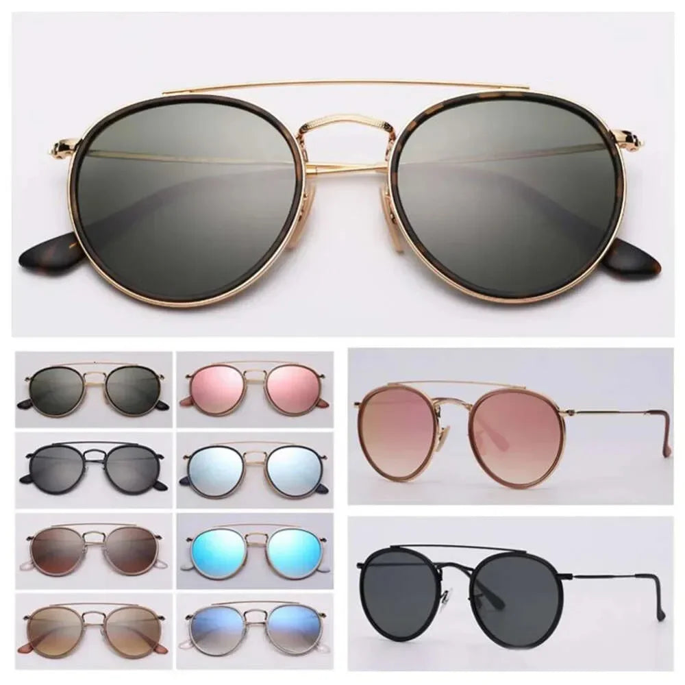 Sunglasses Men Women Eyeglasses Goggles Fashion Classic Style Real Glass Lenses UV400 Sun Glasses Top Quality Eyewear Shades - Evallys.com