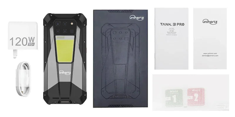 Unihertz Tank 3 Pro 8849 Projector Smartphone Android 14 5G Phone, 32GB 512GB, 200MP Camera, Dimensity 8200, IP68, Bluetooth 5.3 - Evallys.com