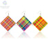 SOMESOOR Madras & Plaid Fabric Design Wooden Drop Earrings Afro Ethnic Headwrap Pattern Print Ear Dangle Jewelry For Women Gifts - Evallys.com