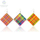 SOMESOOR Madras & Plaid Fabric Design Wooden Drop Earrings Afro Ethnic Headwrap Pattern Print Ear Dangle Jewelry For Women Gifts - Evallys.com