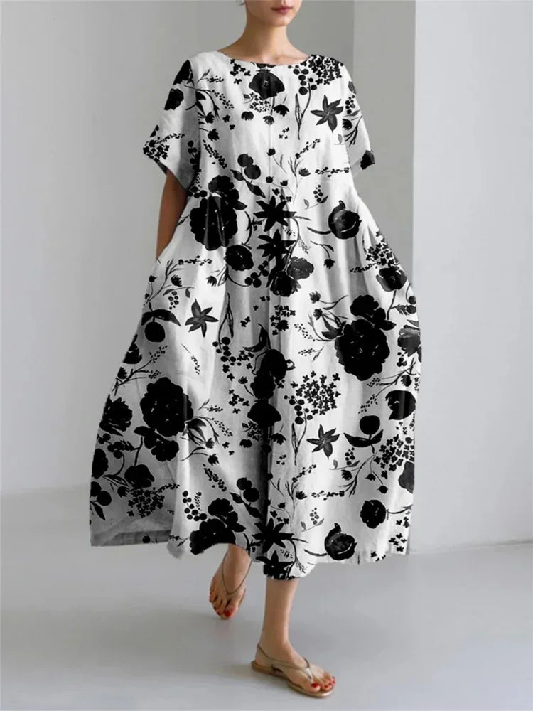 3D Printed Harajuku Dress – Women’s Mid-Calf Casual Party Wear - Evallys.com