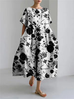 3D Printed Harajuku Dress – Women’s Mid-Calf Casual Party Wear - Evallys.com