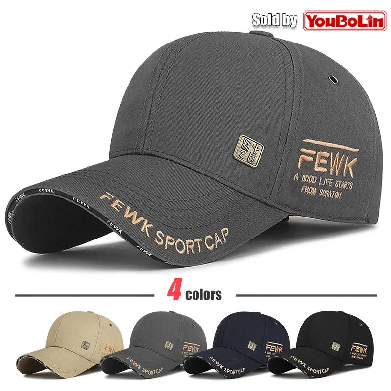 High Quality Chinese Style FEWK Letter Embroidery Cotton Adjustable Hard top Baseball Cap Sun Hat Trucker Caps Dad Hats - Evallys.com