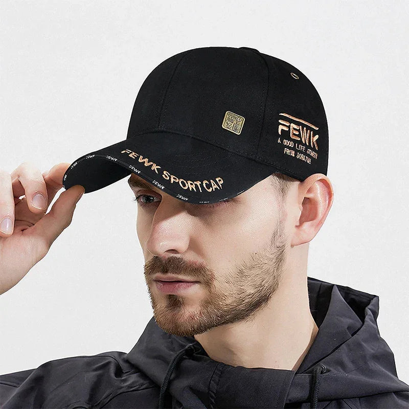 High Quality Chinese Style FEWK Letter Embroidery Cotton Adjustable Hard top Baseball Cap Sun Hat Trucker Caps Dad Hats - Evallys.com
