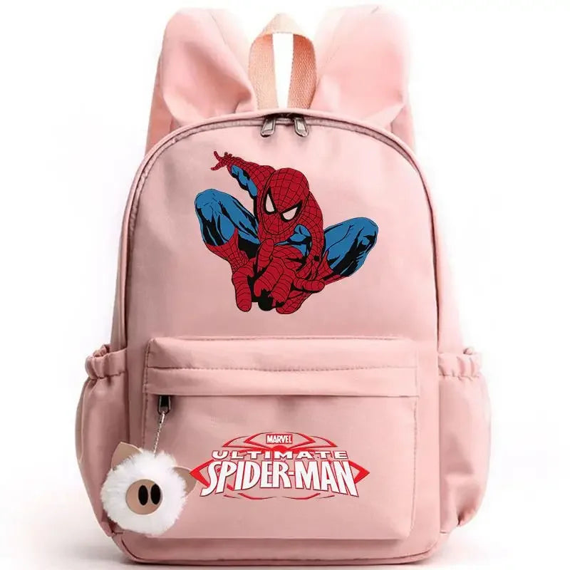 Spider Man Backpack for Girls Boys Teenager Children Rucksack Casual School Bags Travel Rabbit Ears Backpacks Mochila Travel Bag - Evallys.com