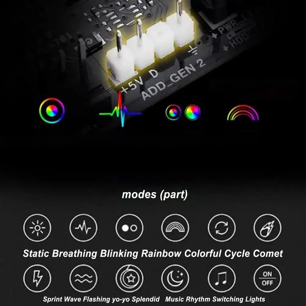 DC12V PC Cooling Fan RGB 9 Leaves Design Computer Case Fan 5v3 pin 4pin Computer Case Air Cooling Argb Technology Efficient Heat - Evallys.com