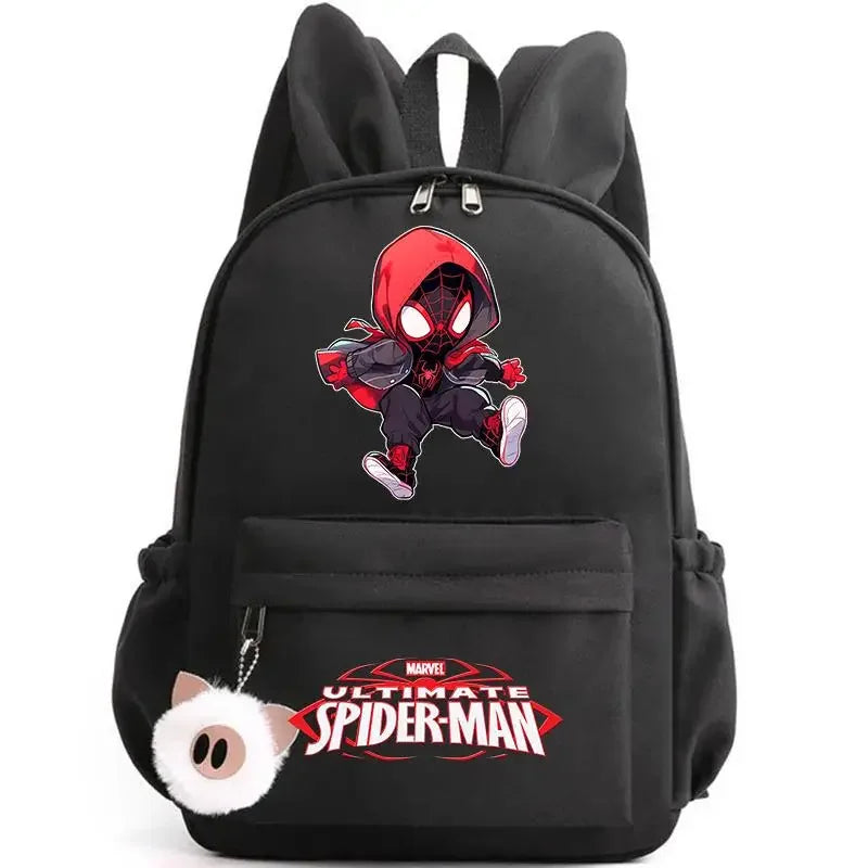 Spider Man Backpack for Girls Boys Teenager Children Rucksack Casual School Bags Travel Rabbit Ears Backpacks Mochila Travel Bag - Evallys.com