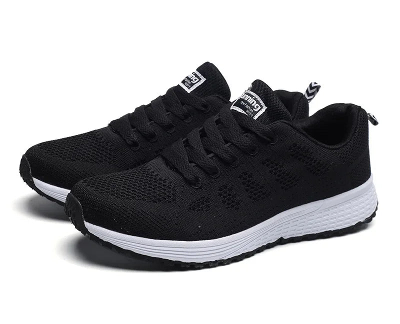 Women Casual Shoes Fashion Breathable Walking Mesh Flat Shoes Sneakers Women 2021 Gym Vulcanized Shoes White Female Footwear - Evallys.com