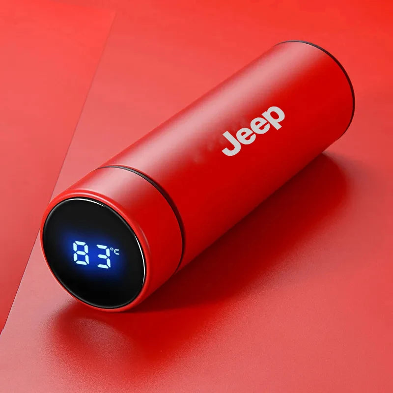 Car 500ml Intelligent Temperature Display Insulating Cup For Jeep Cherokee XJ SRT Renegade Compass Wrangler Patriot Trail Hawk