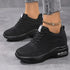 Women Sport Shoes Air Cushion Running Sneaker Comfortable Mesh Shoes Lace Up Breathable White Walking Shoes - Evallys.com