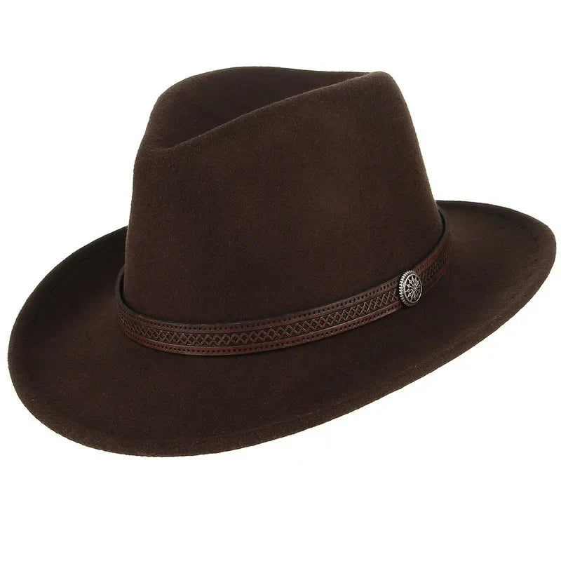 GEMVIE Western Fedora Cowboy Hat – Unisex Wide Brim Sombrero - Evallys.com