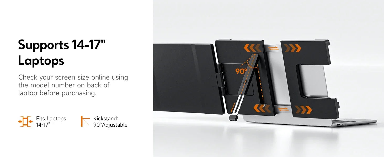 Dopesplay 14.1inch Portable Monitors 1200P FHD IPS Single Dual Second Screen Extender Display For Phone PC Mac 13.3-17" Laptops - Evallys.com