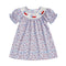 Girls Short Sleeve Crew Neck Floral Print Summer Dress Embroidered Casual Dress for Kids Cute Flower Patterned Clothing - Evallys.com