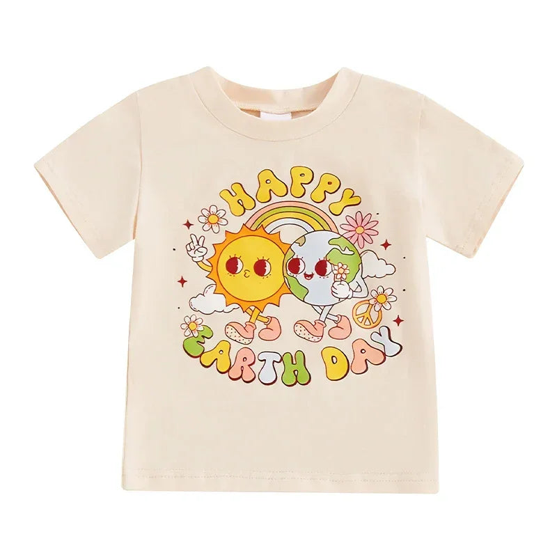 Kids Summer T-Shirts with Fun Animal Print and Short Sleeves Crew Neck Toddler Tops for Boys and Girls - Evallys.com