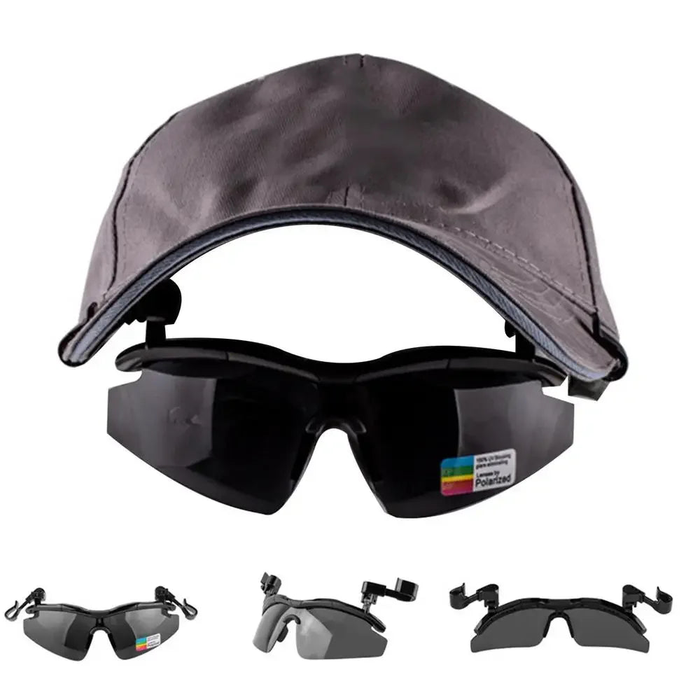 Adjustable Tac Outdoor Polarized Fishing Glasses Hat Visors Sport Clips Hat Clip On Sunglasses For Biking Hiking Golf Eyewear - Evallys.com