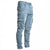Men Street Elastic Denim Jeans Wash Solid Color Multi Pockets Cargo Pants Casual Slim Fit Daily Wear Joggers Mid Waist Trousers - Evallys.com