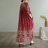 Summer Ethnic Print Dress with Pockets – Loose Mid-Calf Casual Wear - Evallys.com