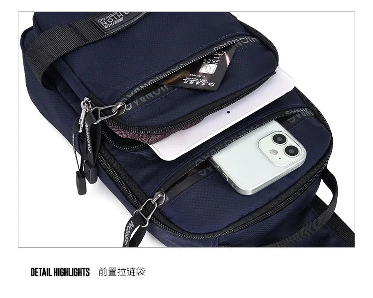 Chest Bag For Men New Large Capacity Shoulder Korean Version Travel Lightweight Nylon Crossbody Bag Backpack - Evallys.com