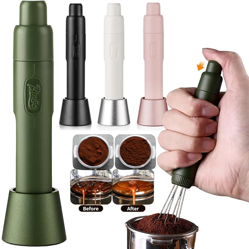 Retractable WDT Espresso Tool  Stirrer Stainless Steel Needles Barista Coffee Distributor Black Espresso Maker Tools