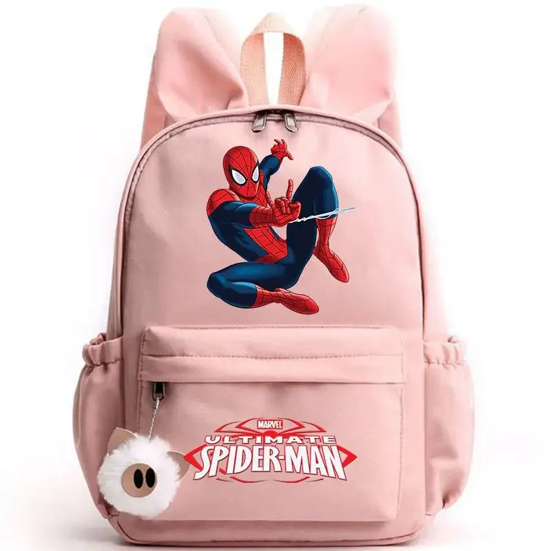 Spider Man Backpack for Girls Boys Teenager Children Rucksack Casual School Bags Travel Rabbit Ears Backpacks Mochila Travel Bag - Evallys.com
