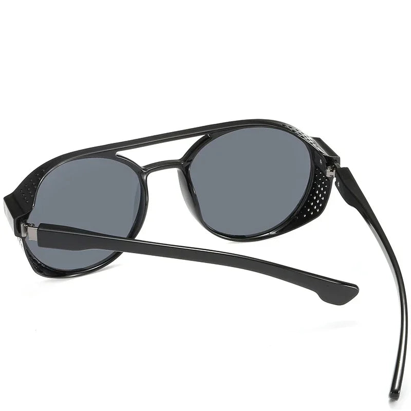 Men Fashion Round punk Sunglasses Women/Men 2022 Vintage Round Sun Glasses High Quality Brand Designer Sunglass de sol UV400 - Evallys.com