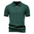AIOPESON Men's Solid Color Sport Zipper Polo Shirt Athletic Social Polo Shirts for Men Office Slim Fit Polo - Evallys.com